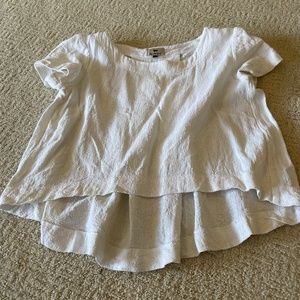 Europe style white tiered crop top